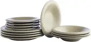 Porto by Stone Lain ARO 12-Piece Premium Kitchen & Dining Dinnerware Set Stoneware, Green Matte, Crafted in Portugal, Dishwasher and Microwave Safe Scratch-Resistant Dish Set for 4