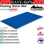 Weisshorn Floating Water Mat 3.5x1.8m Foam Pad Swimming Pool Lakes Beaches Blue