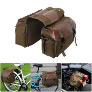 Motorbike Saddle Bag Motorcycle Canvas Waterproof Panniers Side Tools Bag Y0F9