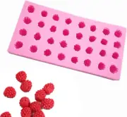 32-Cavity 3D Raspberry Silicone Mold for Fondant Chocolate Candy Gum Paste Polym
