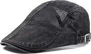 [FBBULES] Men's Flat Cap, Summer Breathable Mesh Flat Cap, Newsboy Gatsby Beret Caps, Outdoor Sun Hat, Adjustable Sports Hat, Unise