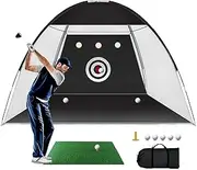 Golf Practice Net,3Mx2M Golf Practice Net All in 1 Home Golf Hitting Aid Nets for Backyard -1 Golf Mat -5 Golf Balls - 1 Golf Tees-1 Carry Bag-Men Kids Indoor Outdoor Sports Game