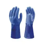 SHOWA 660 耐用防酸鹼 PVC 化學防護手套 耐磨手套 刀片割傷防護 抗撕裂 耐穿刺性 藍色 M號