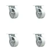 5 Inch Semi Steel Wheel Swivel Caster Set with Ball Bearings Service Caster
