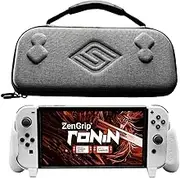 Satisfye - ZenGrip Ronin White Slim Bundle, Accessories Compatible with Nintendo Switch & OLED - The Bundle includes: White ZenGrip and Grey ZenCase Slim (WHITE)