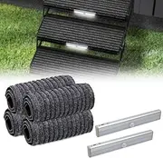 Sporacingrts Universal RV Step Covers Rug and RV Step Lights Set,2-Pack RV Step Lights and 4-Pack RV Step Cover Carpets for Mobile Home,Camper,Travel Trailers(24 inches*7.5 inches)