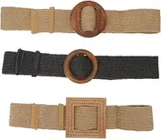 [CALLARON] 3Pcs Wide Belts for Elastic Waist Belt with Buckle Design for Dresses and Casual Outfits Accessory for All Seasons
