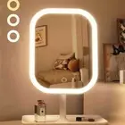 Make up Mirror Touch Rechargeable LED Light Magnifier Cosmetic Desk Vanity B
