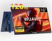 New Trending 120hz 16 inch Gaming Portable Monitor for Laptop, 1200P Display LCD FHD External Second Computer Screen for Phone 120HZ Blue