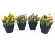 Set of 4 Protea in Pot Artificial Flowers Bouquet Wedding Home Decor Party 20CMH