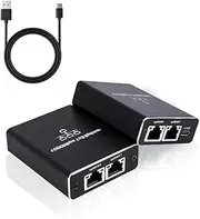 GERUI LAN Splitter 1 to 3 1000Mbps Ethernet Splitter 2 Port Gigabit Network Switch LAN Switch with Type C Power Cable for Computer, Router, ADSL, Hub, Switch, Digital TV, etc. (1 to 3)
