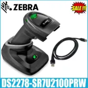 Zebra DS2278-SR7U2100PRW Handheld Bluetooth 2D Barcode Scanner USB Cable+Cradle