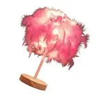 HG (Pink)Feather Table Lamp Light Luxury Bedside Lamp Night Light For Bedroom Li