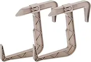 Dunes Clamp-on Universal Fit, Adjustable Planter Box Rail Brackets for Balcony, Fence (for x-x” railings) 2 Pack (Light Grey)