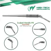 1pc Scalpel Blade Handle No.4 Adjustable Round Stainless Steel Dental Surgical