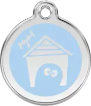 Red Dingo Dog Enamel House Tag - Light Blue - Lifetime Guarantee - Cat, Dog, Pet