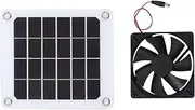 Solar Powered Exhaust Fan 10W, Monocrystalline Solar Panel USB Regulator, Solar Vent Fan for Tree House, RV, Greenhouse