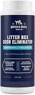 Rocco & Roxie Litter Box Odor Eliminator ? Best Natural Urine Deodorizer for Cat Litter Boxes ? You Wonft Need to Change The Cat Litter as Often ? Fresh Scent ? Safe for Kitty (12 oz Bottle)