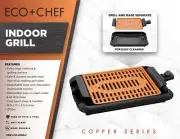 ECO+CHEF Copper Indoor Electric Grill 1200W Non Stick Thermostat Control