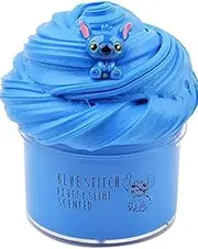 BEBABOO - Blue Stitch Fluffy Slime,Super Soft and Non-Sticky(7oz 200ML) (Blue Stitch)