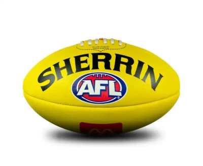 AFL Replica Training Ball Leather Football Size 5 - Yellow