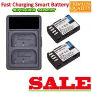 2x Battery & LCD Dual Charger for Panasonic DMW-BLF19 DMW-BLF19E & Lumix DC-GH5S