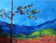 ORIGINAL PAINTING acrylic "Isolated" 18x24 stretched canvas by Steven G.Graff