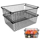 Set of 2 Stackable XXL Wire Baskets For Pantry Storage & Organization, 16x12in