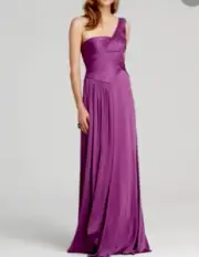 BCBG PURPLE NIKITA MAXI EVENING GOWN GRECIAN STYLE SIZE XXS NWT $458