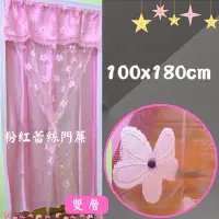 在飛比找Yahoo!奇摩拍賣優惠-LOOK1--粉紅蕾絲一片式加長門簾100*180cm (風