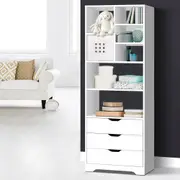 Display Shelf with Drawers (White)