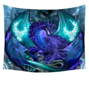 Fantasy Creature Omen Purple Dragon Tapestry