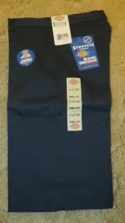 Dickies Girl's Jr Flat Front Bermuda Short Sz 1 Stretch Fabric Navy Pants 28x13