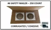 250 Pack #6 Self Adhesive Corrugated Safety Mailers for Coins, Jewelry, Cards