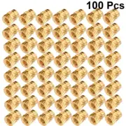 100pcs threaded inserts insert Heat Resistant Insert Nut Brass Cylinder Embed