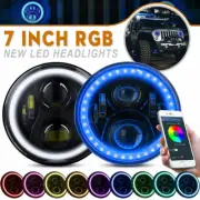 2x 7inch RGB LED Projector Headlights Halo Angel Eye Bluetooth APP for GQ PATROL (for: Suzuki)