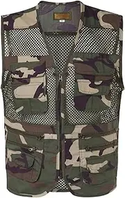 [Generic] Men's Cargo Vest Sleeveless Tank Summer Photo Travel Fishing Outdoor Work Travel Utility Jacket Multi Pockets