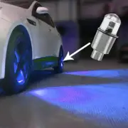 4PCS Blue Car Auto Wheel Tire Tyre Air Valve Stem LED Light Caps Accessories (for: Peugeot)