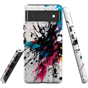 For Google Pixel 6 Tough Protective Cover, Dark Splatter
