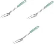 HOLIDYOYO 3pcs Kitchen Gadgets Set Stainless Steel Utensils Carving Forks Dinner Forks Skewers Random Color
