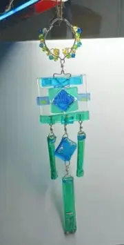Fused Glass Suncatcher Handmade Suncatcher Windchime Gift