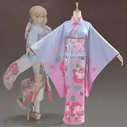 Women's Yukata Robe Kimono Japanese Traditional Masquerade Adults Bow Kimono Coat Headband Party