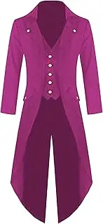 [JEShifangjiusu] Men Gothic Clothing Steampunk Tuxedo Jacket Vetuste Jacket Victorian Clothing Medieval Tuxedo, The Violet, X-Large