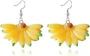 [coadipress] Fruit Banana Dangle Earrings for Women Girls Fashion Cute Lifelike Resin Peeled Fruits Banana Funny Earrings Bohemian Colorful Yellow Banana Food Earring