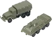 2 Pieces 1:144 Assembly Vehicle Model 4D M35 Truck Model Birthday Gifts