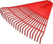 uxcell Garden Rake Replacement Head 21 Tines Plastic Rake Head for Garden Preparation Leaf Debris Cleanup Soil Aeration Educational Tool, Red