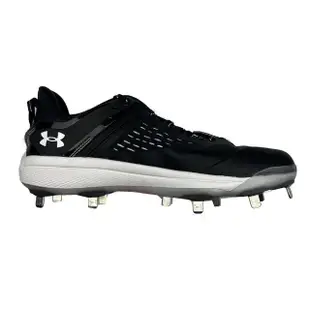 【UNDER ARMOUR】低筒棒球釘鞋 黑X銀標(3025592001)