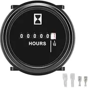 Quartz Hour Meter 6V-80V,Mechanical Hour Meter Gauge, Hour Meter/Tachometer,Professional Engine Hourmeter for Boat Auto ATV UTV Snowmobile Lawn Tractors Generators.