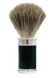 Pure Badger Imitation Ebony Chrome Plated Shaving Brush By EDWIN JAGGER
