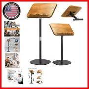 Elegant 2-in-1 Adjustable Book Stand for Floor & Desk Use - Wood & Metal